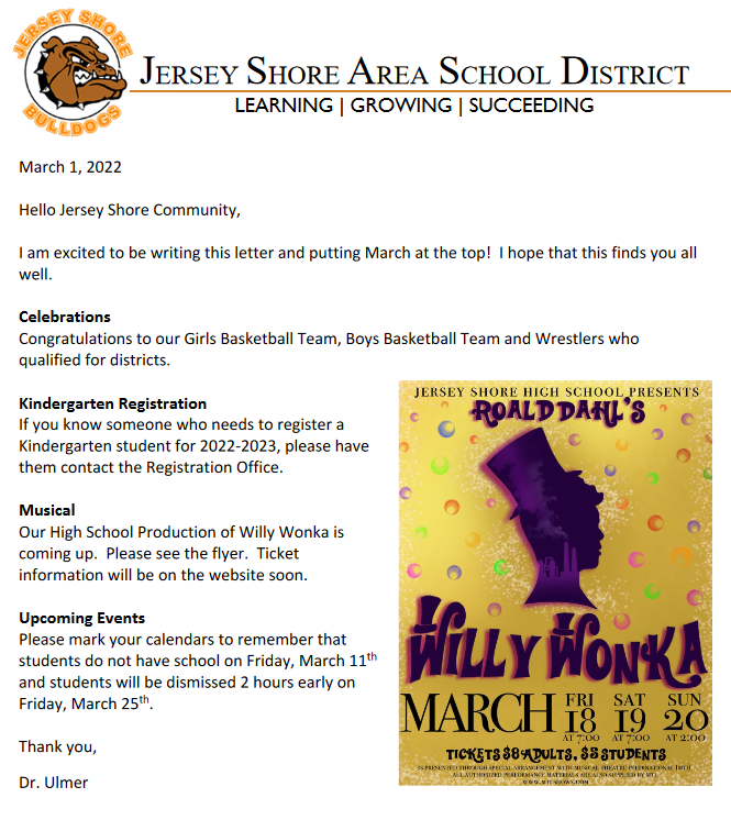 Congratulations to - Jersey Shore Area School District