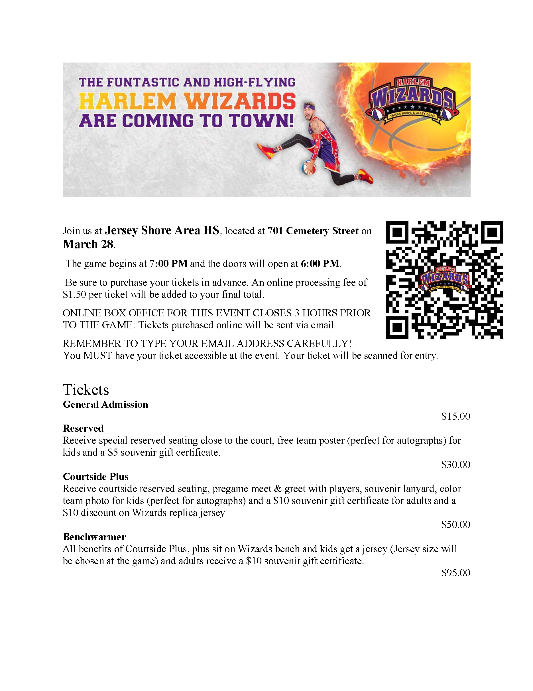 Harlem Wizards Tickets Jersey Shore Area School District